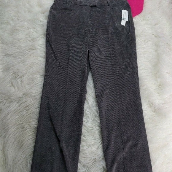 @ Larry Levine sz 14 Grey Straight Pants Corduroy - Picture 2 of 8